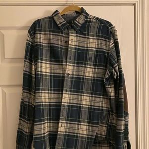 J.crew wool flannel shirt w/ suede elbow patches